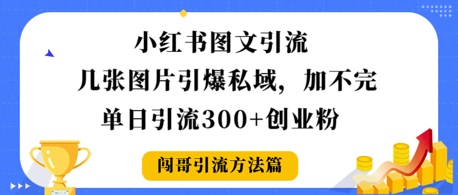 小红薯图文引流，几张图片引爆私域加不完，号称单日引流300＋创业粉-三青创库