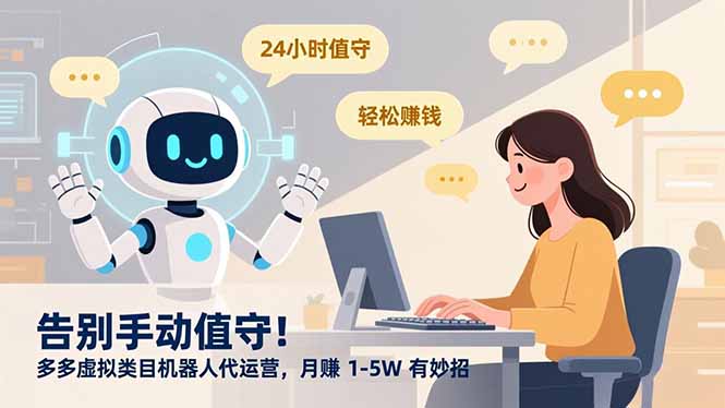 告别手动值守!多多虚拟类目机器人代运营,号称月赚 1-5W 有妙招-三青创库