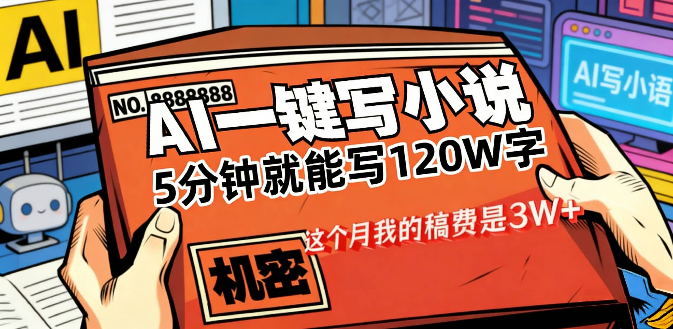 用AI写小说真的是太牛了,5分钟就能120W字,号称月稿费3W+-三青创库