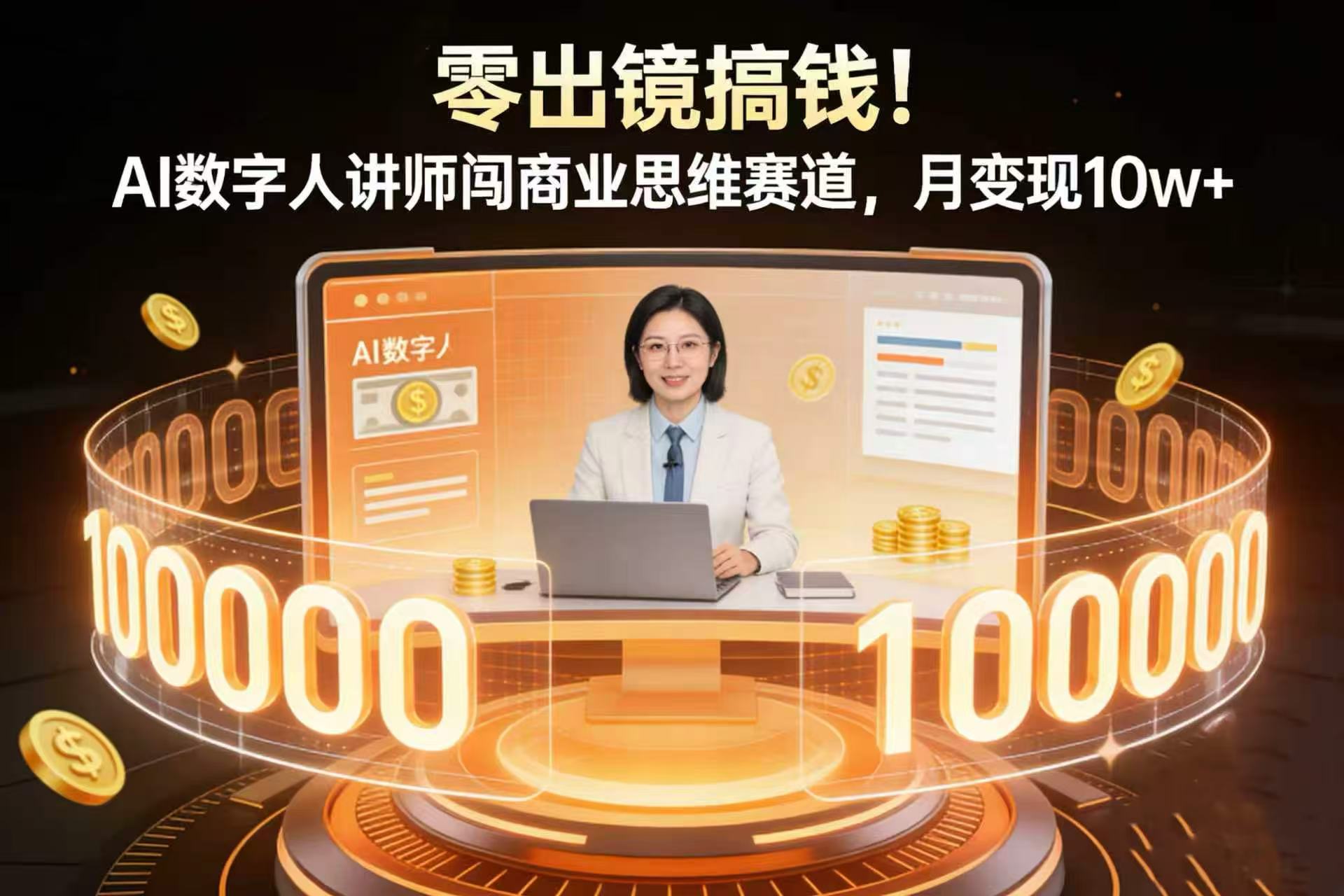 零出镜数字人讲师闯商业思维赛道，号称月变现 10w+-三青创库