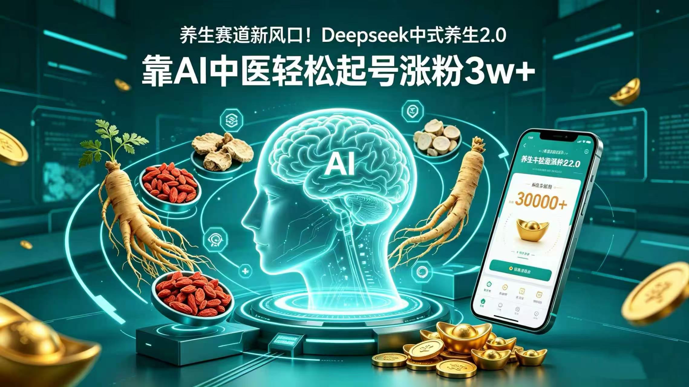 养生赛道新风口！Deepseek 中式养生 2.0，号称靠 AI 中医轻松起号涨粉 3w+-三青创库