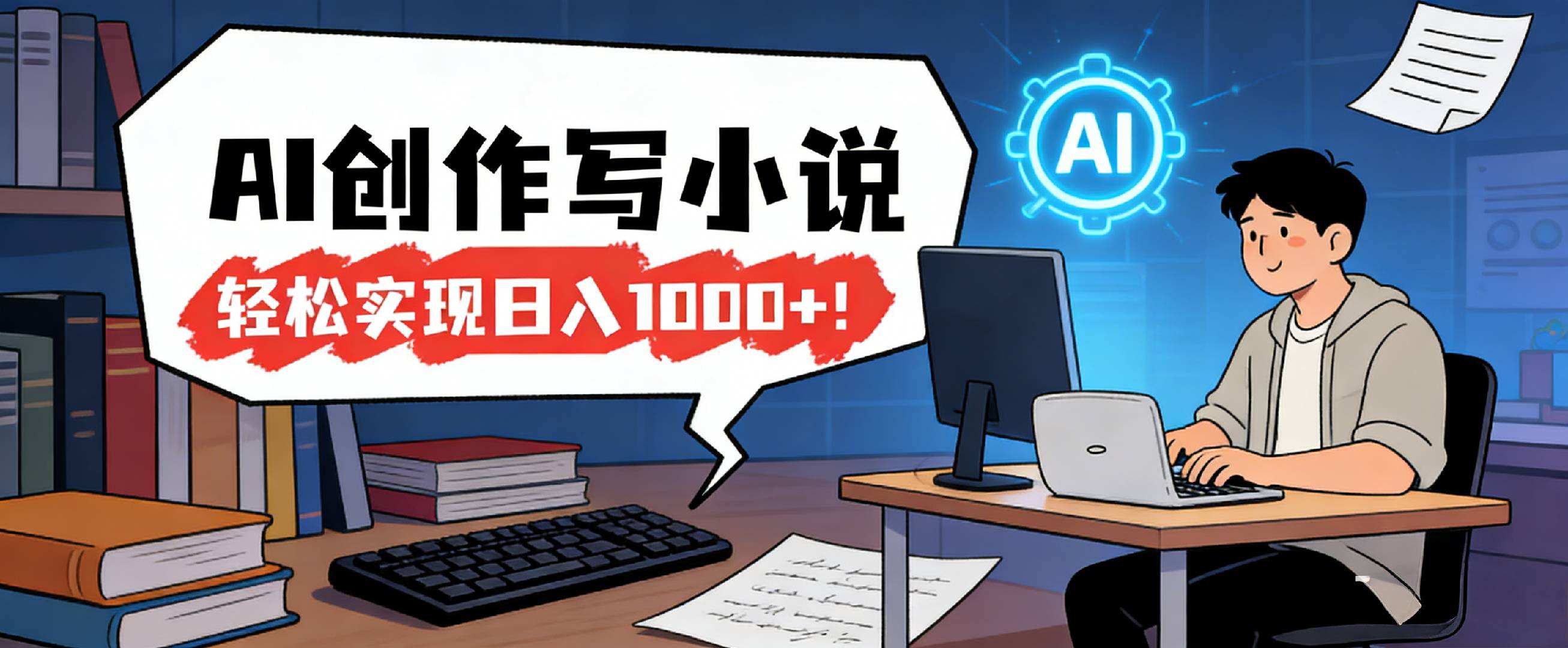 26年最新风口玩法，AI工具创作写小说，号称轻松实现日入1000+-三青创库