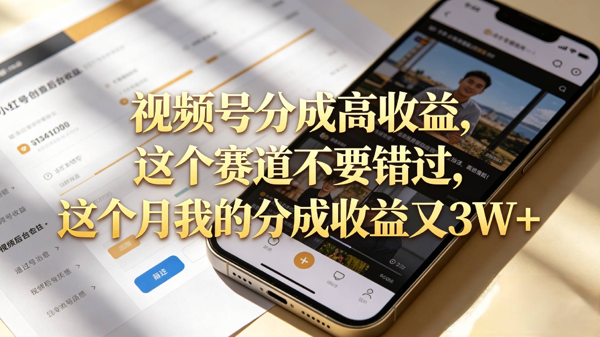 想要【视频号分成高收益】，这个赛道不要错过，这个月我的分成收益又3W+-三青创库