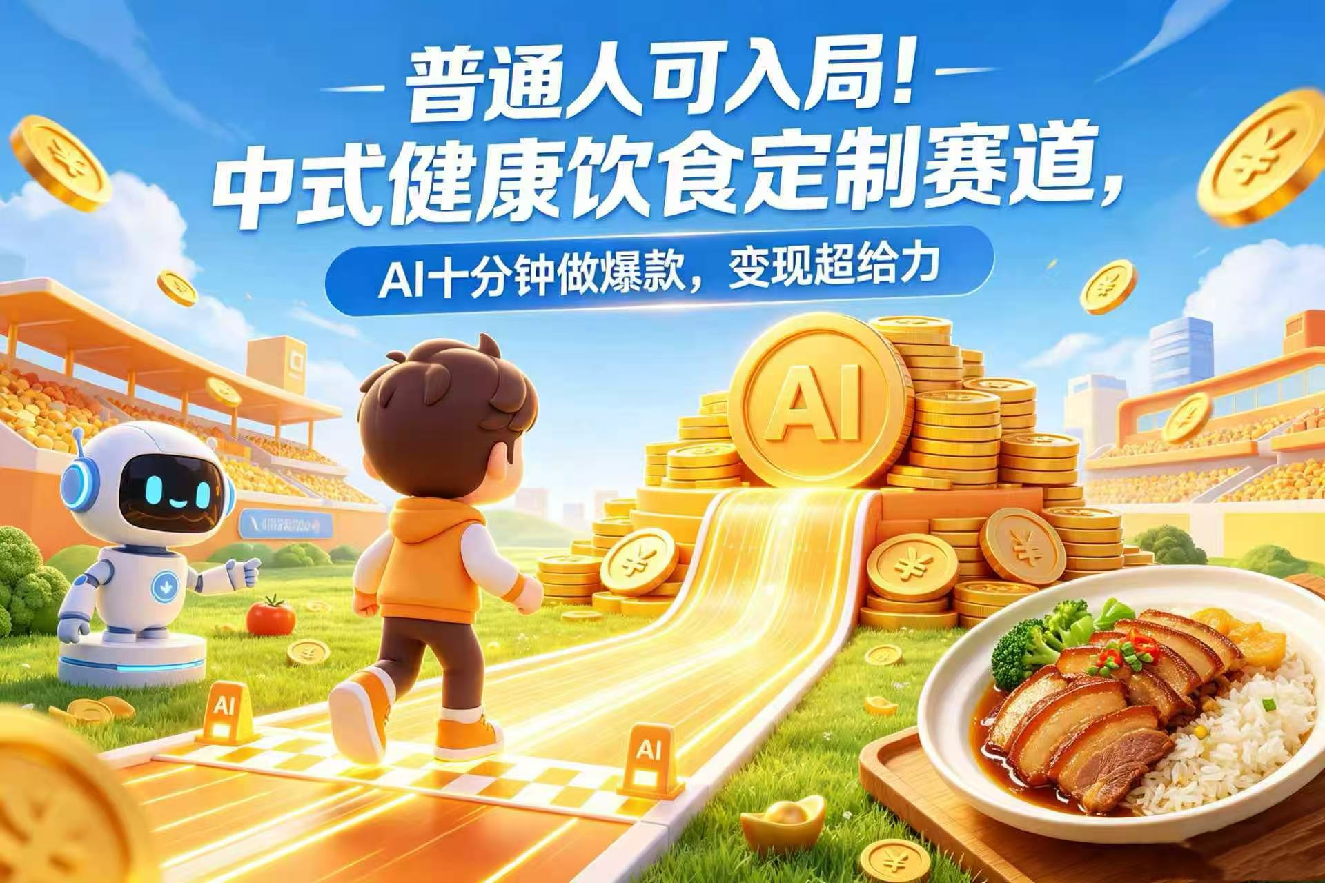 普通人可入局!中式健康饮食定制赛道,AI 十分钟做爆款,变现超给力-三青创库